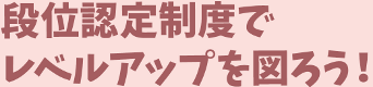段位認定制度でレベルアップを図ろう!